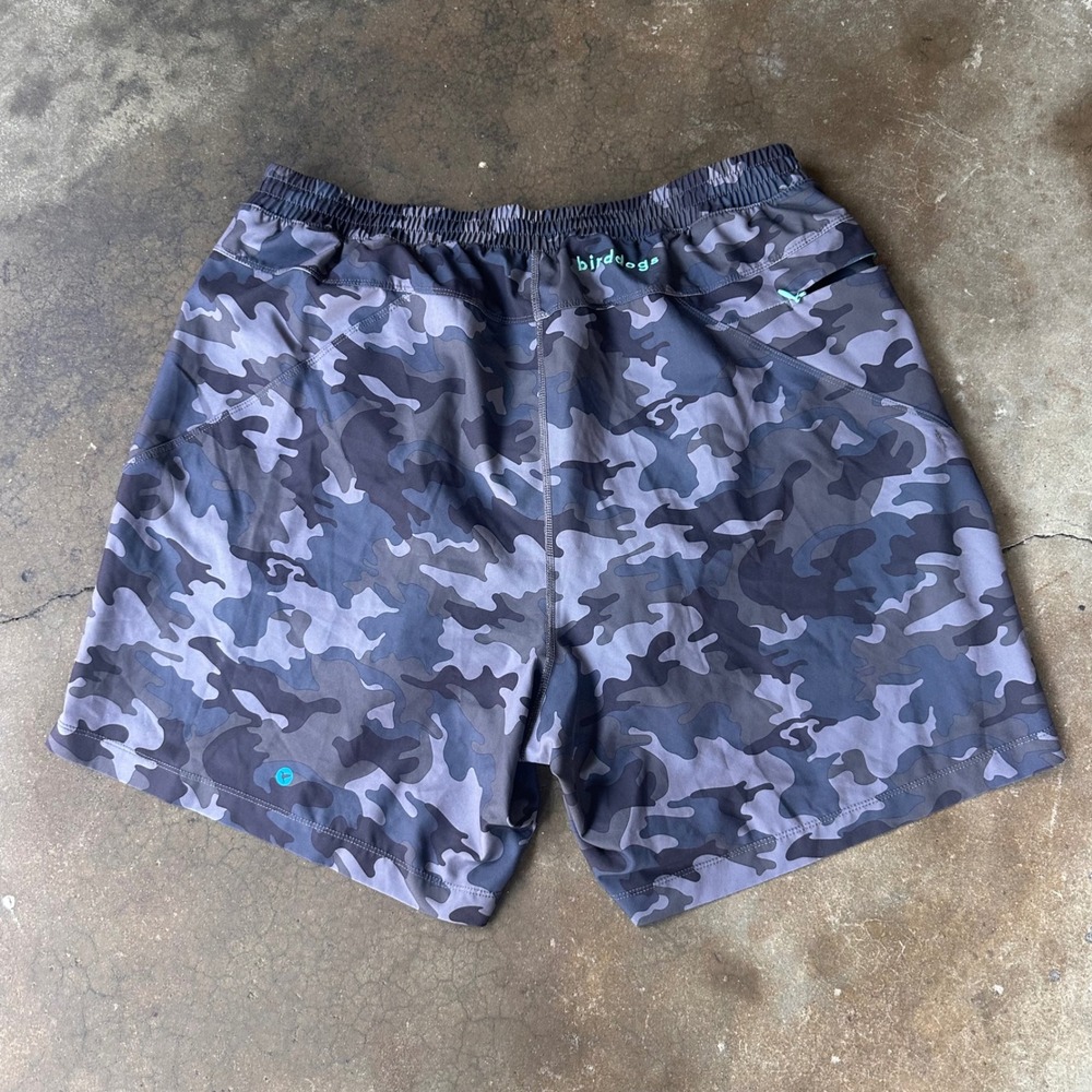 Birddogs Gym Shorts Mens 3XL Grey Camo Excellent Lined Athletic Performance - Picture 2 of 6